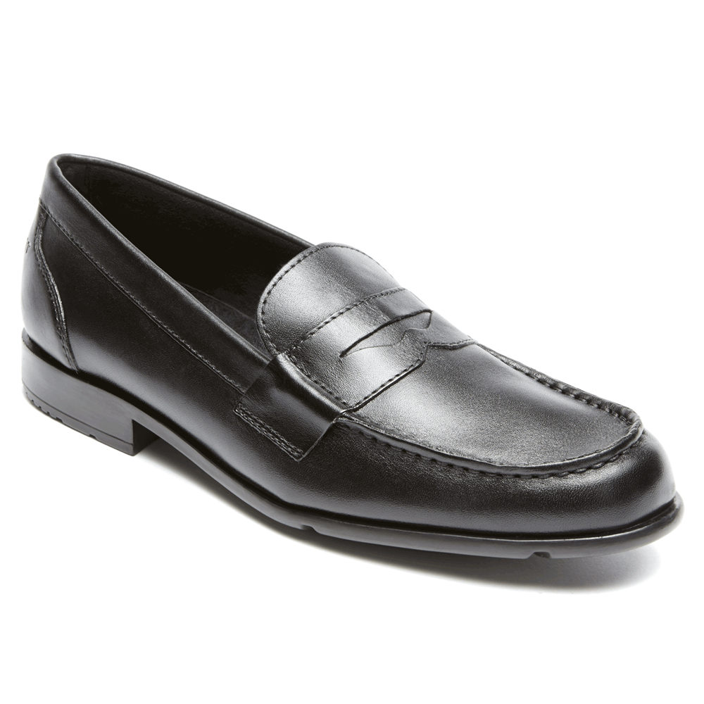 Rockport Loafers For Mens Black - Classic Penny - ZU8260519